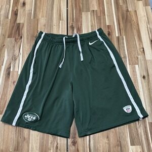 New York Jets Shorts Mens L Green Nike NFL Equipment Training Mesh Football